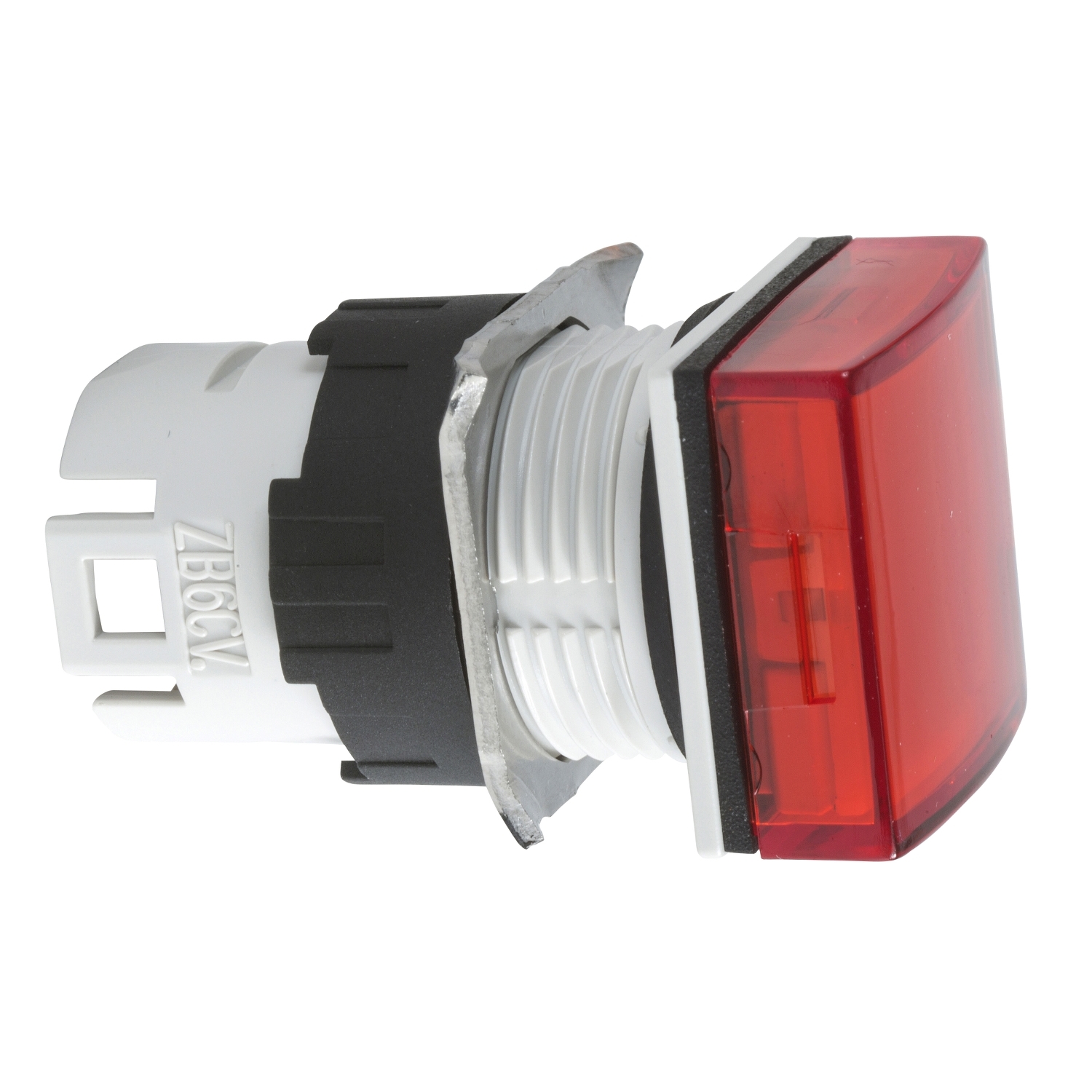 Jelzőlámpa fej LED-hez négyzetes piros lapos 1-lámpa fekete 16mm-átmérő Harmony XB6 Schneider