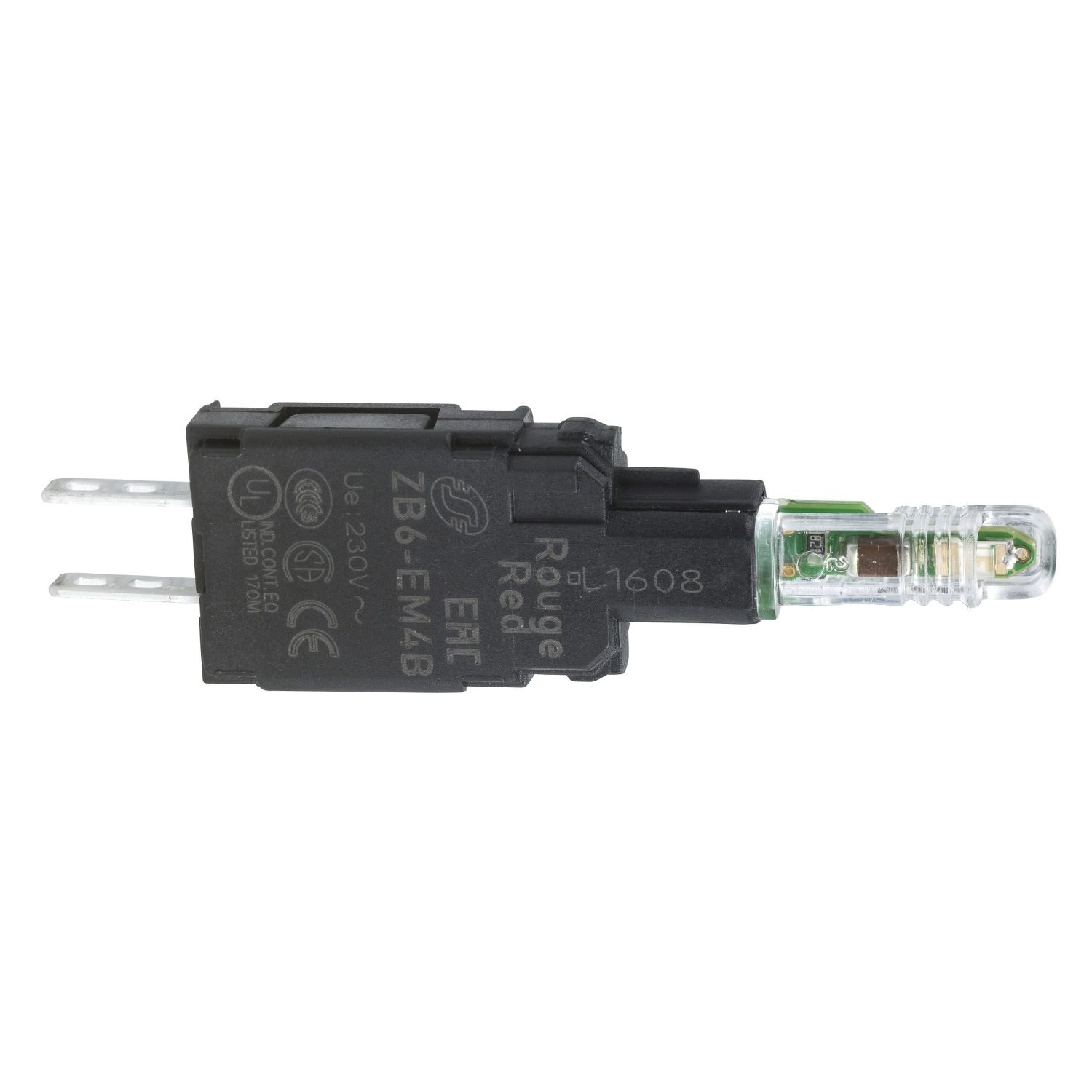 Világító blokk LED 230-240V/AC piros-fényű előlapra csúszósarus Harmony XB6 Schneider