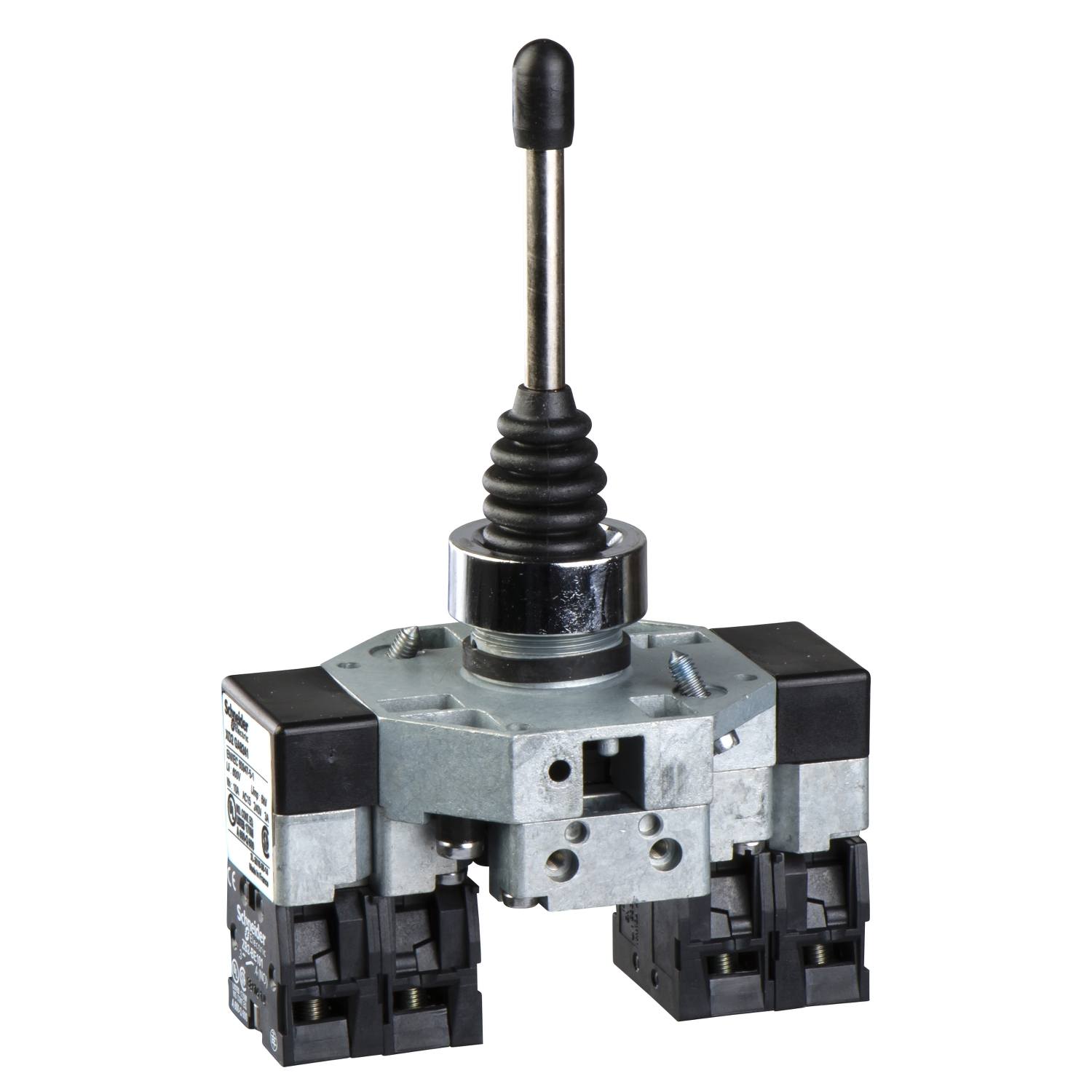 Joystick kapcsoló komplett 3A 2-irányú 2-záró visszahúzással 87mm-kar IP66 Harmony XD2 Schneider