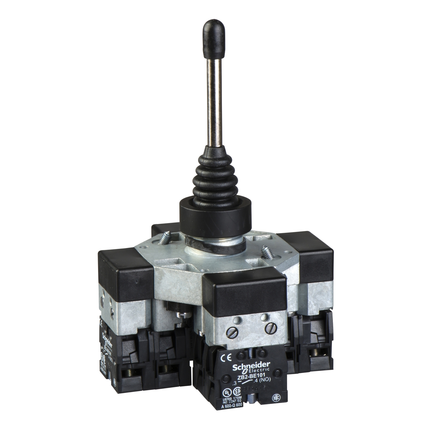 Joystick kapcsoló komplett 3A 4-irányú 2-záró visszahúzással 87mm-kar IP66 Harmony XD2 Schneider