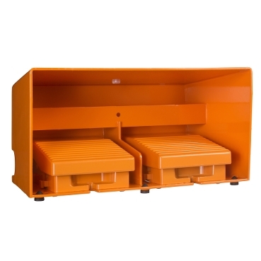 Harmony XPE lábkapcsoló, 2 pedálos, 1 fokozatú, 2x 1NO+2NC, védőtetővel, fém, narancssárga XPER3110D
