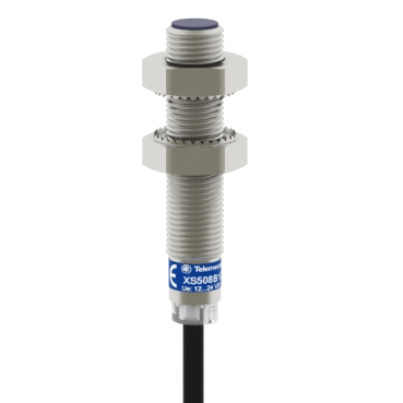 Osisense XS & XT, Inductive Sensor XS6 M8, L51mm, Stainless, Sn2.5 Mm, 12...48 VDC, Cable 2 M