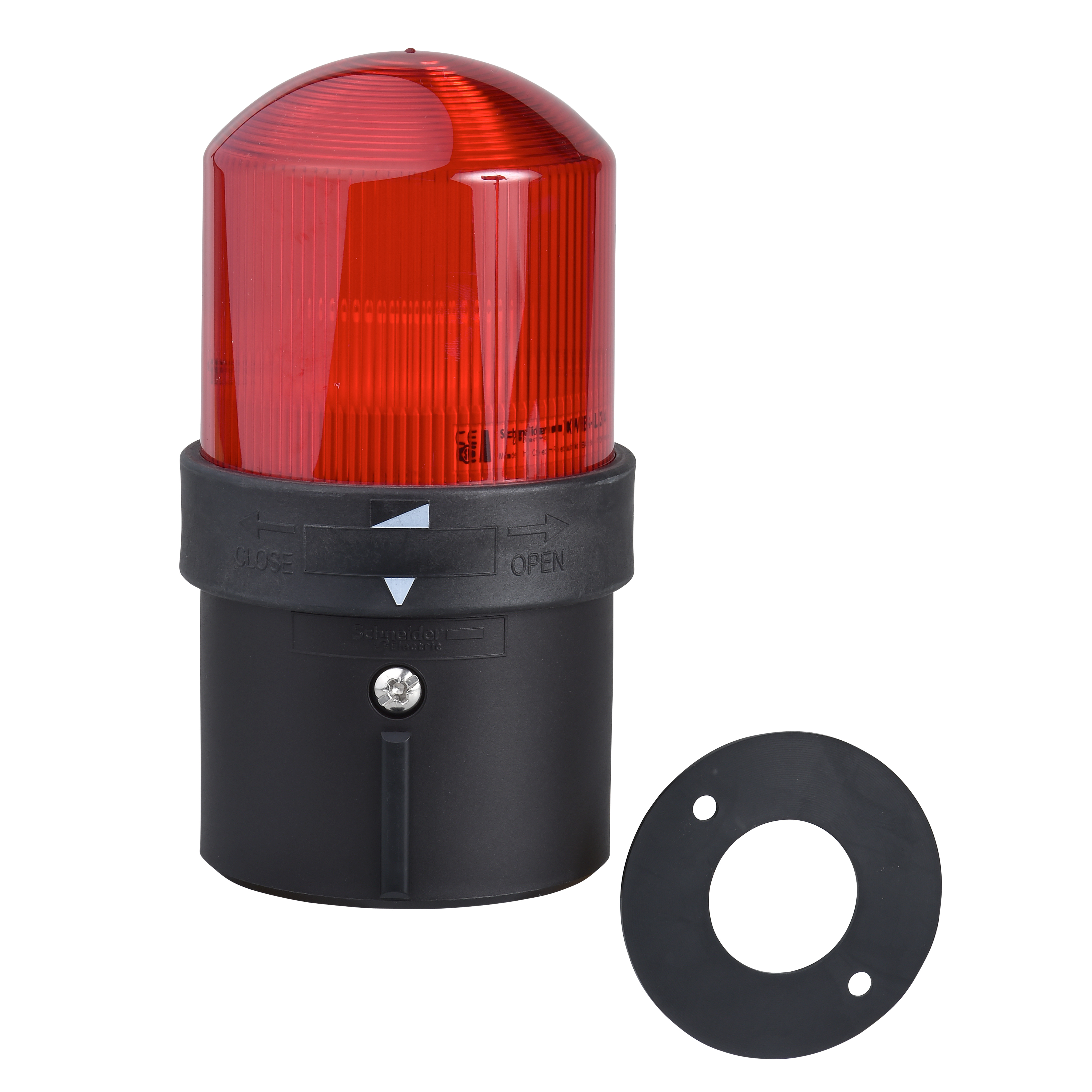 Complete beacon, Harmony XVB, illuminated, plastic, red, 70mm, flashing, incandescent with BA15d base, 48...230V AC