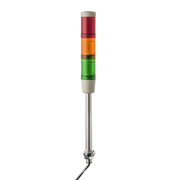Harmony XVM Ø45 komplett fényoszlop, folytonos zöld-piros-sárga, fali, 250mm tartócsöves, 24VAC/DC XVMB2RAGSB