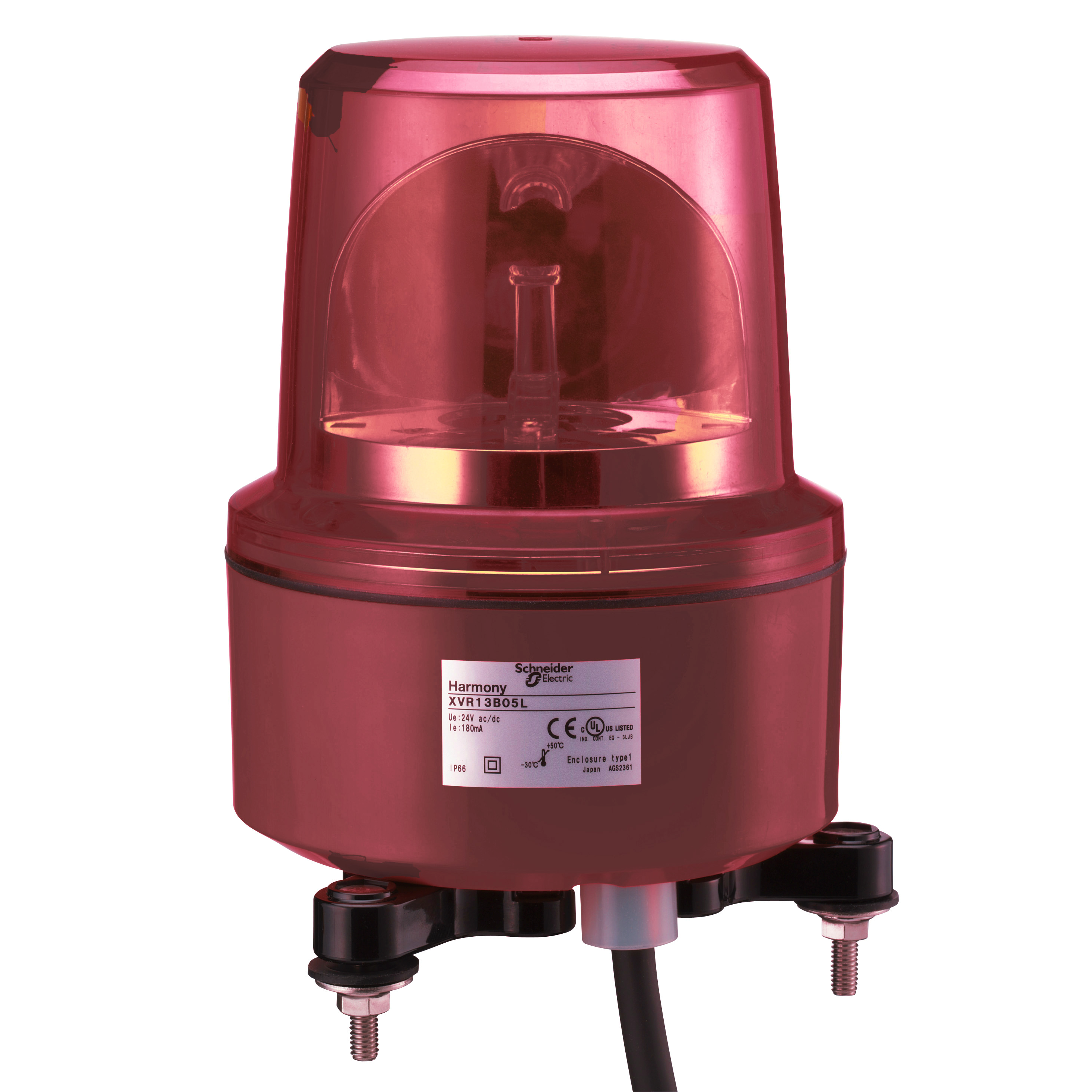 Rotating beacon, Harmony XVR, 130mm, red, without buzzer, 120V AC