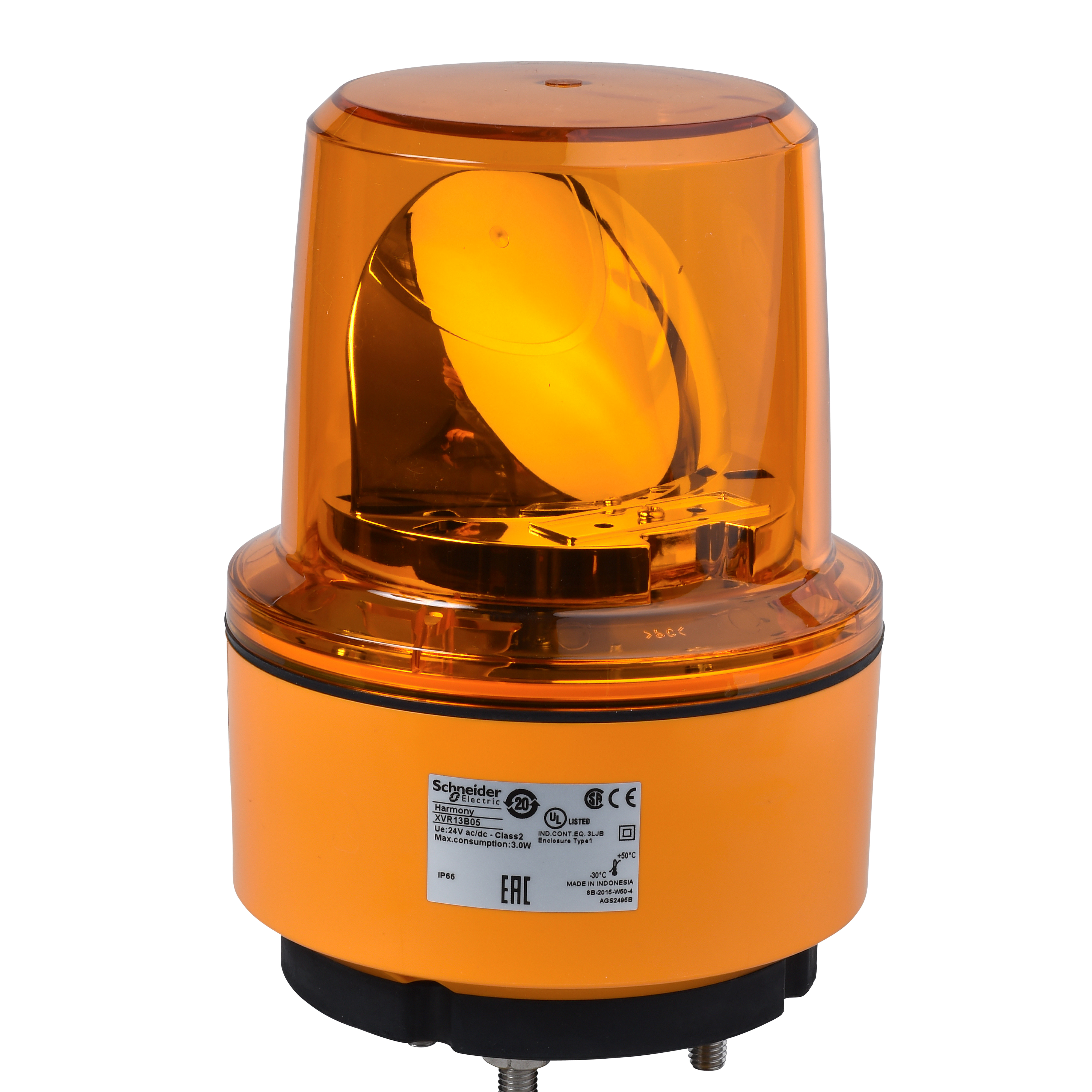 Rotating beacon, Harmony XVR, 130mm, orange, without buzzer, 24V DC