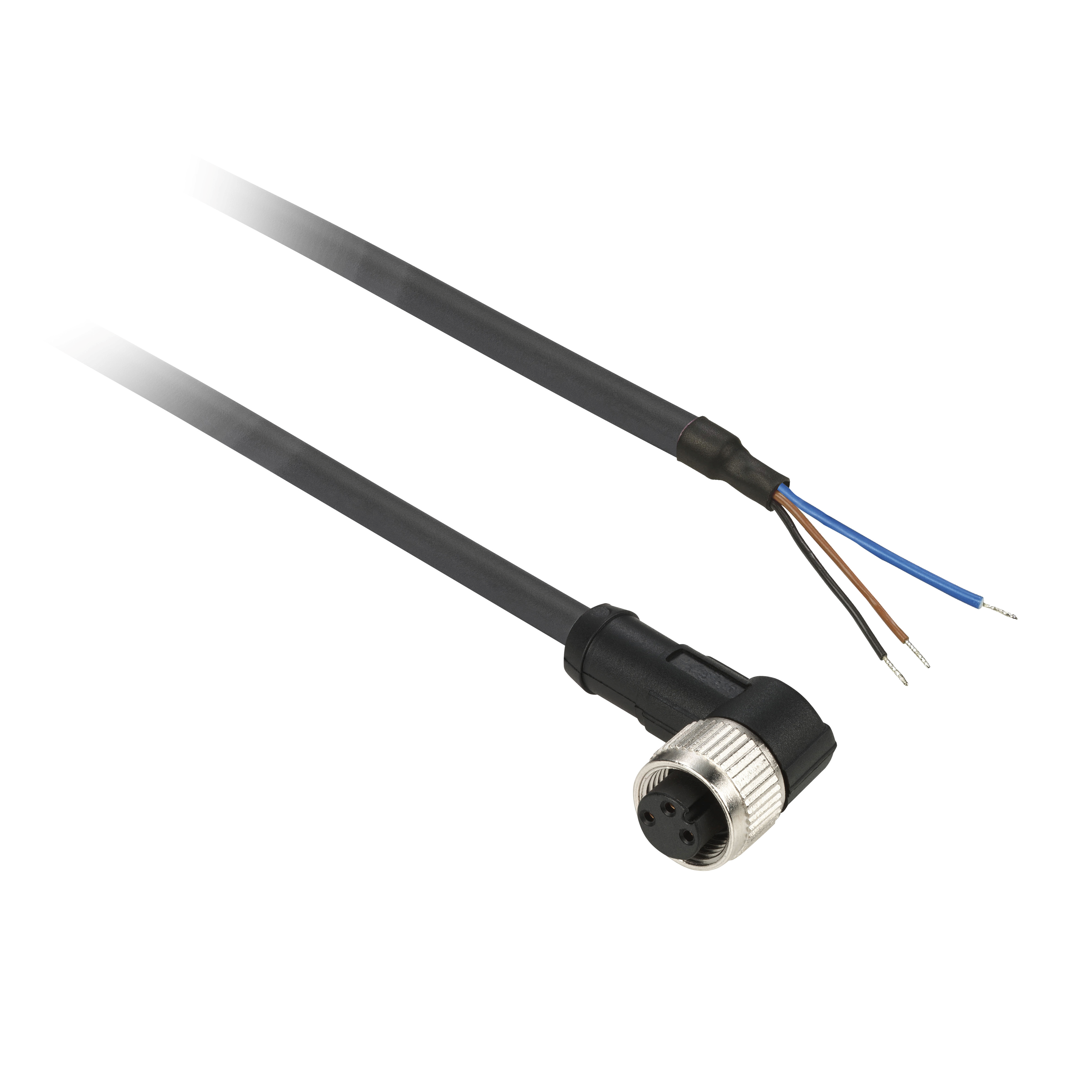 FEMALE, M8, 3PIN, ELBOWED PREWIRED CONNE