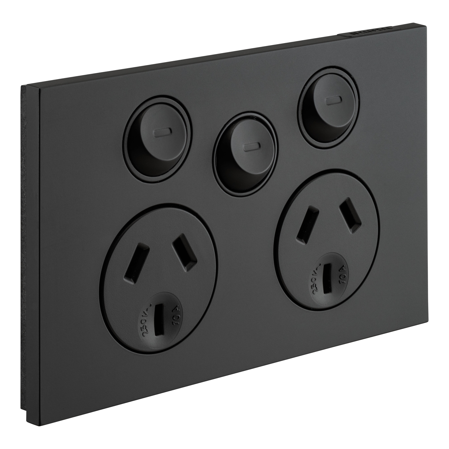 Socket Outlet Double 10A 250V with Extra Switch