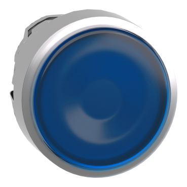 Harmony fém nyomógomb fej, Ø22mm, visszatérő, címkézhető tetővel, kék - ZB4BA68