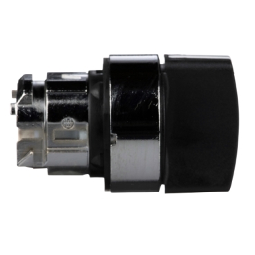 black selector switch head Ø22 3-position stay put
