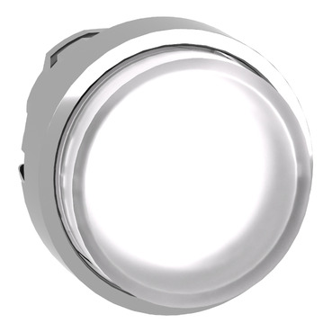 Harmony fém világító nyomógomb fej, Ø22mm, nyomó-nyomó, kiemelkedő, fehér - ZB4BH13