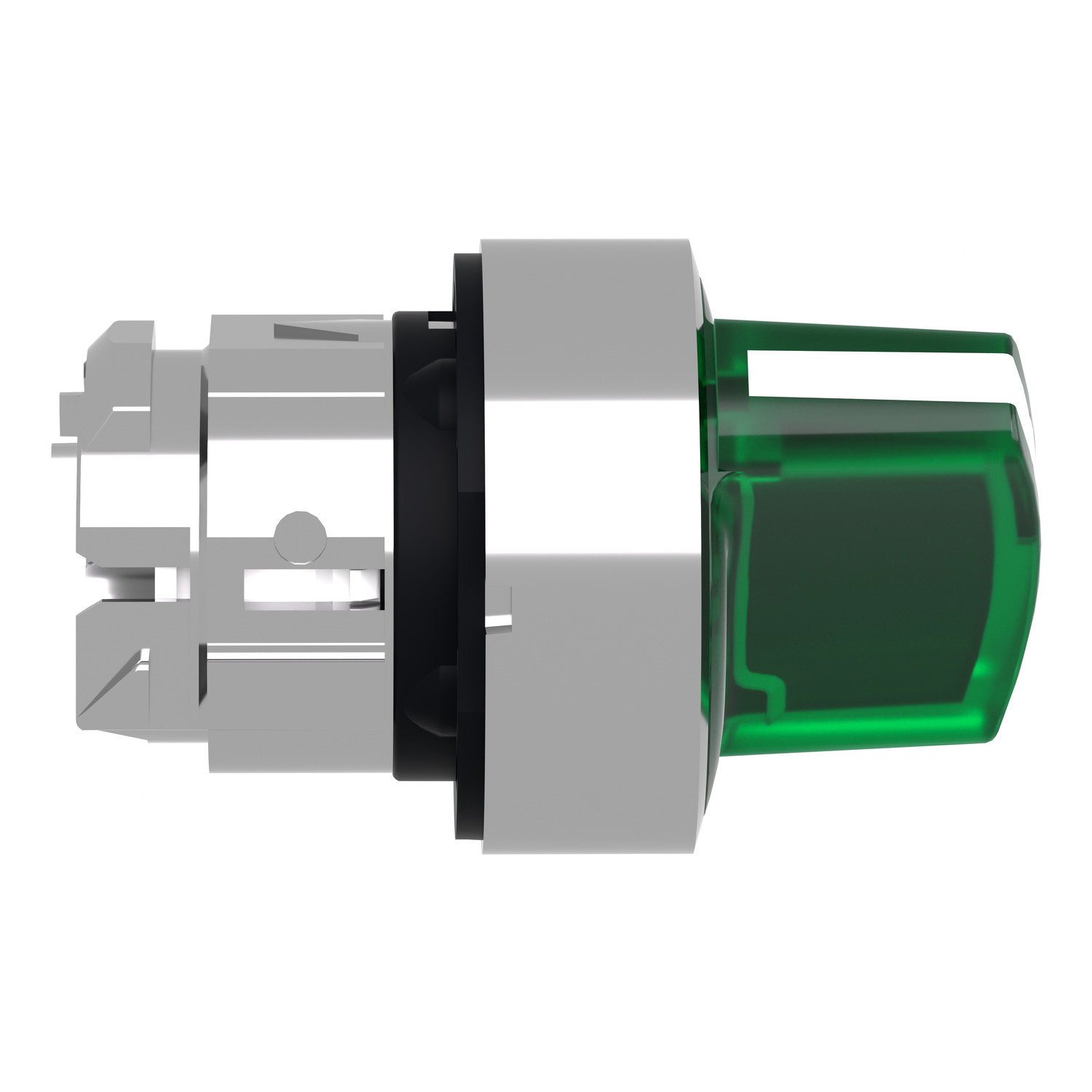 ZB4BK1233 - Head for illuminated selector switch, Harmony XB4, metal, green  handle, 22mm, universal LED, 2 positions, stay put