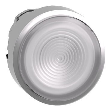 Harmony fém világító nyomógomb fej, Ø22mm, visszatérő, beépített LED-hez, hornyolt lencsével, fehér - ZB4BW313S