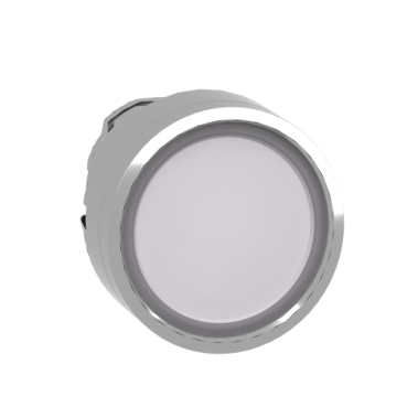 Harmony fém világító nyomógomb fej, Ø22mm, visszatérő, beépített LED-hez, fehér - ZB4BW313