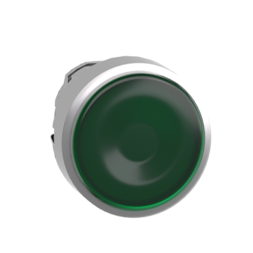 Harmony fém világító nyomógomb fej, Ø22mm, visszatérő, beépített LED-hez, zöld - ZB4BW333