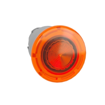 Harmony fém világító nyomógomb fej, Ø22mm visszatérő, Ø40mm gombafejű, beépített LED-hez, narancssárga - ZB4BW453
