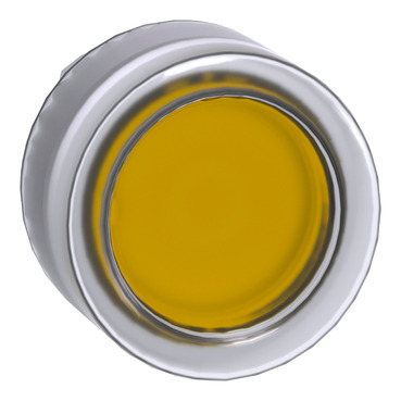 Harmony fém világító nyomógomb fej, Ø22mm, visszatérő, védősapkás, beépített LED-hez, sárga - ZB4BW583