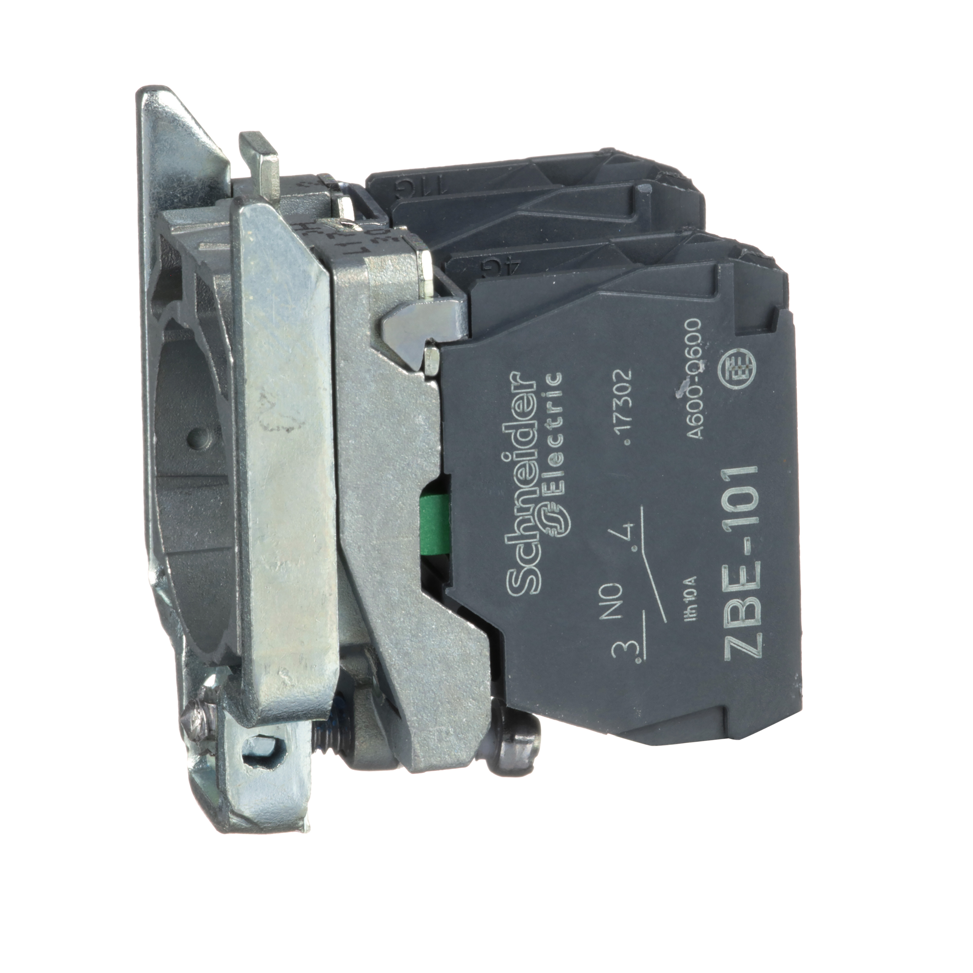 ZB4BZ101 - Harmony XB4 Range, Single contact block with body/fixing collar, metal, screw clamp termi