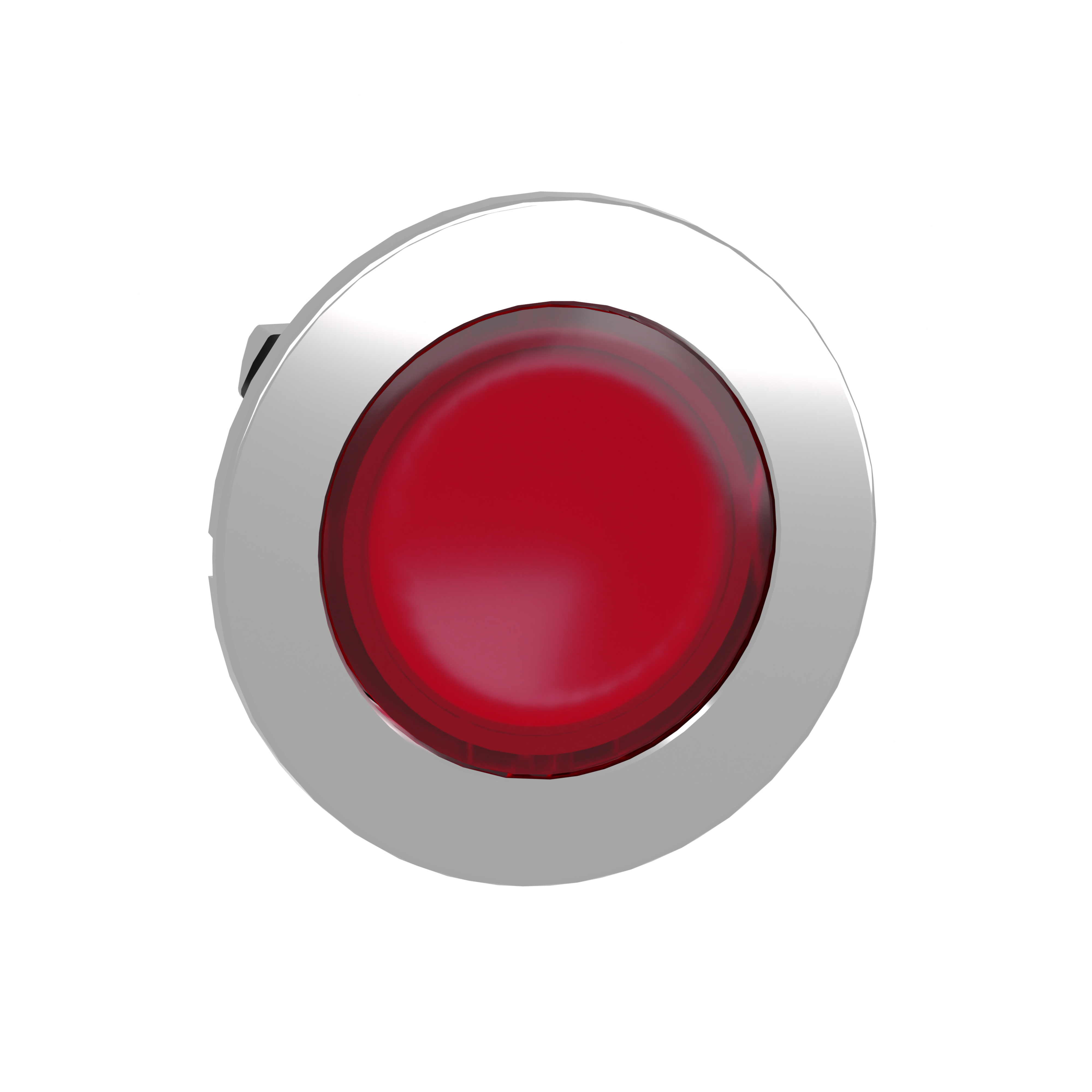 Head for illuminated push button, Harmony XB4, metal, red flush mounted, 30mm, universal LED, unmarked