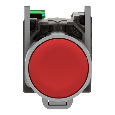 Harmony XB4, Wireless and batteryless push button, metal, red, Ø22, spring return