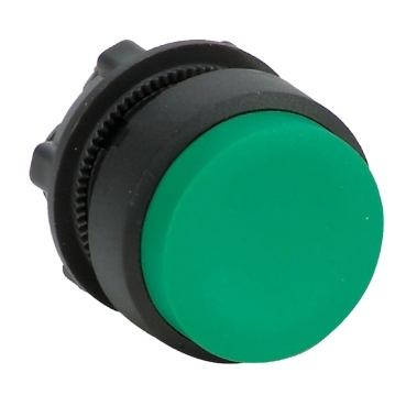 green projecting pushbutton head Ø22 push-push unmarked