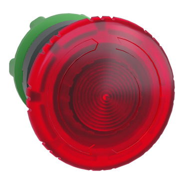 Harmony műanyag világító nyomógomb fej, Ø22mm, forgatásra kioldó, Ø40mm gombafejű, beépített LED-hez, piros - ZB5AW743