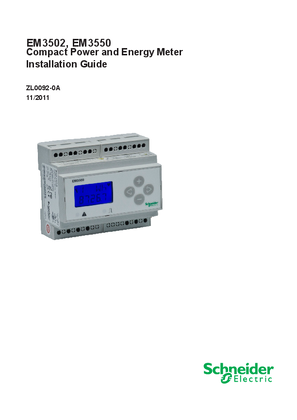 PowerLogic™ EM3502, EM3550 Compact Power and Energy Meter Installation Guide