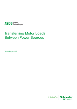 ASCO White Paper | Transferring Motor Loads Between Power Sources