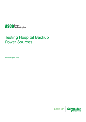 ASCO White Paper | Testing Hospital Backup Power Sources
