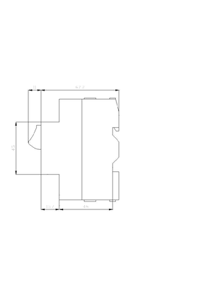 Thermal magnetic circuit breaker GV2ME for connection by screw clamp terminals. Dimensions
