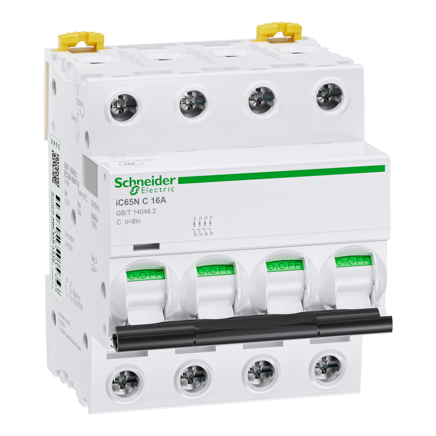 A9I18401 miniature circuit breaker, Acti9, iC65N, 4P, 1A, 400V, C