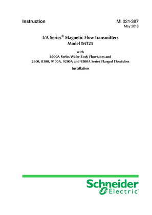 I/A Series® Magnetic Flow Transmitters Model IMT25 -  - Installation, Startup, Troubleshooting and Maintenance