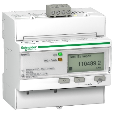 Digitális fogyasztásmérő,3F,63A,MODBUS,MID