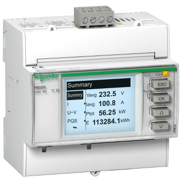 Teljesítménymérő I,In,U,V,PQS,E,PF,Hz,átlag, MODBUS