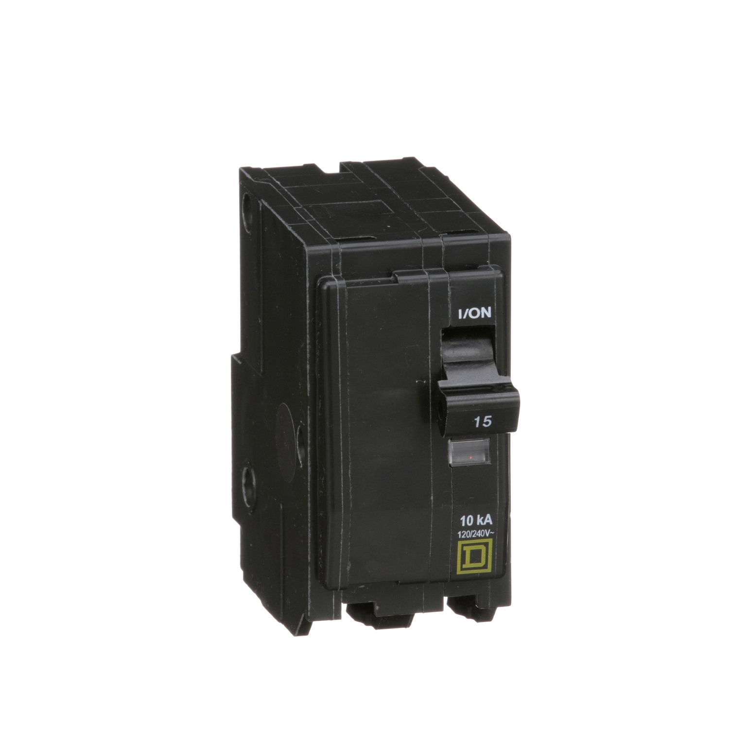 Mini circuit breaker, QO, 15A, 2 pole, 120/240VAC, 10kA, plug