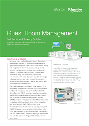 Guest Room Management Full Service & Luxury Solution Specification