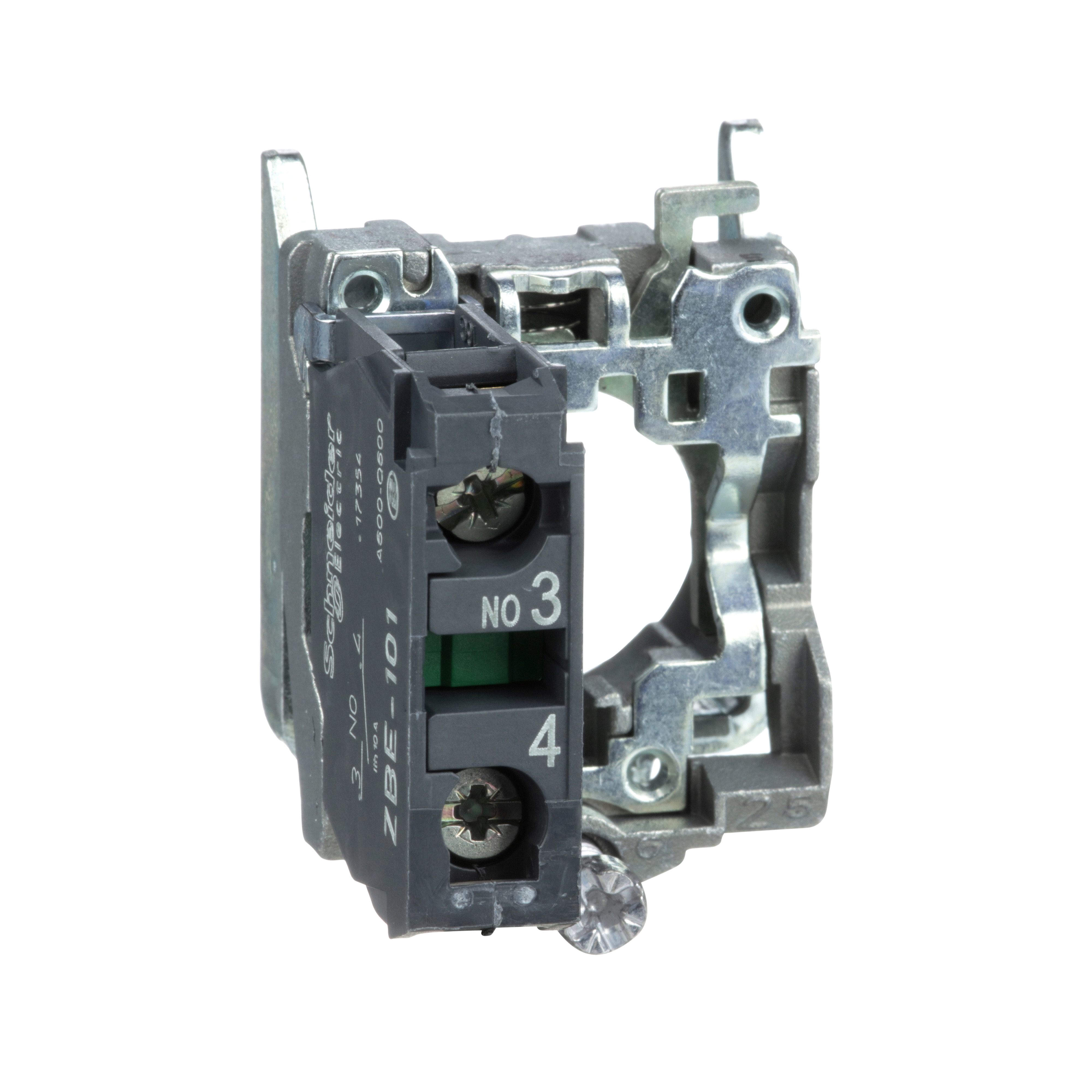 ZB4BZ101 - Harmony XB4 Range, Single contact block with body/fixing collar, metal, screw clamp termi