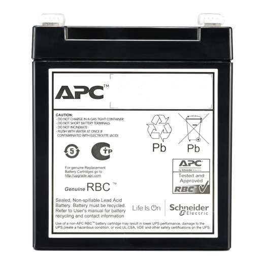 APC Replacement Battery Cartridge, VRLA, 6Ah, 12V DC, 2-year warranty