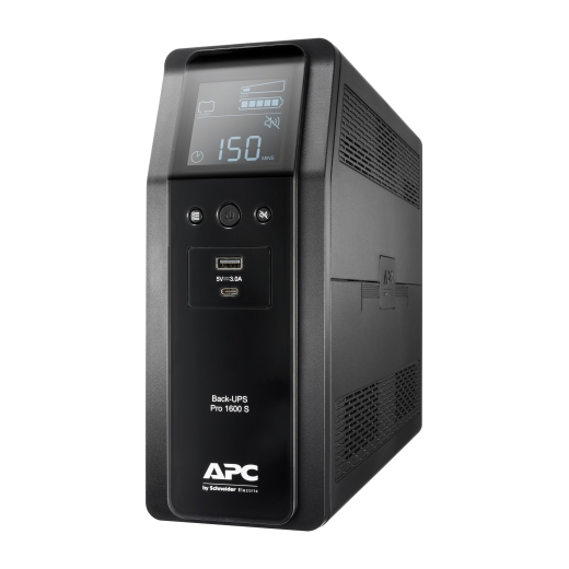 APC Back-UPS Pro, 1600VA/960W, Tower, 230V, IEC C13 Sine Wave, AVR, USB Type A + ports, LCD, User Replaceable Battery - APC Croatia