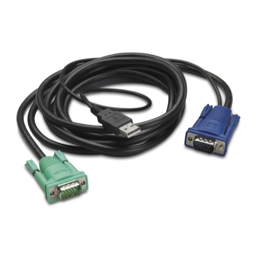 APC Integrated Rack LCD/KVM USB Cable - 10ft (3m) Front Left