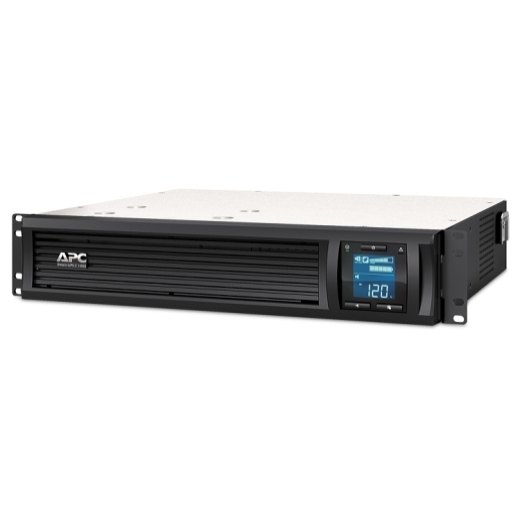 APC Smart-UPS C, Line Interactive, 1000VA, Rackmount 2U, 230V, 4x IEC C13 outlets, SmartConnect port, USB and Serial communication, AVR, Graphic LCD Front Left