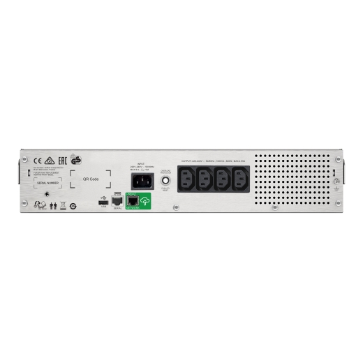APC Smart-UPS C, Line Interactive, 1500VA, Rackmount 2U, 230V, 4x IEC C13 outlets, SmartConnect port, USB and Serial communication, AVR, Graphic LCD Back