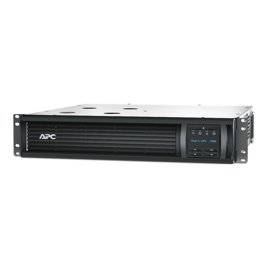 APC Smart-UPS, Line Interactive, 1500VA, Rackmontage 2HE, 230V, 4 IEC C13-Stecker, SmartConnect Port+SmartSlot, AVR, LCD Vorderseite links