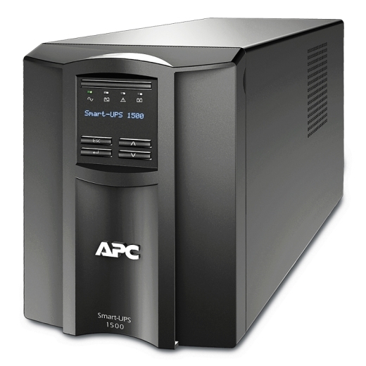 APC Smart-UPS, Line Interactive, 1500VA, Tower, 230V, 8 IEC C13-Stecker, SmartConnect Port+SmartSlot, AVR, LCD Vorderseite links