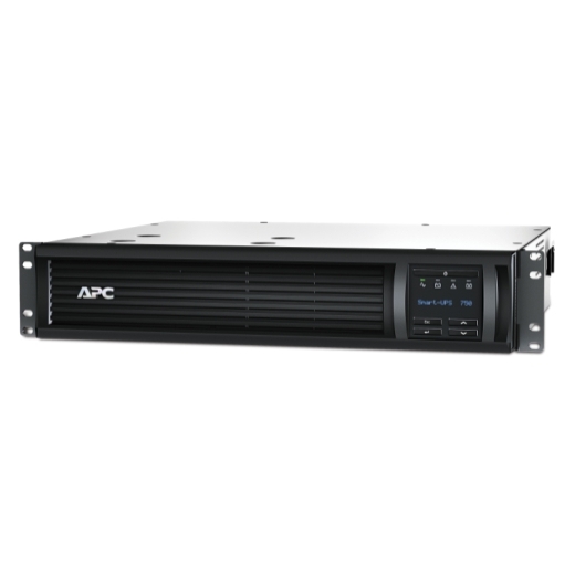 APC Smart-UPS, Line Interactive, 750VA, Rackmount 2U, 230V, 4x IEC C13 outlets, SmartConnect Port+SmartSlot, AVR, LCD Front Left
