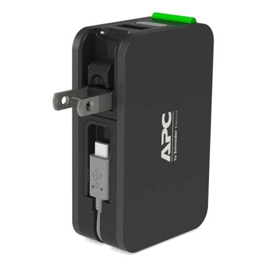 APC Mobile Power Pack, 3400mAh , Lithium-Ion, All-in-One charging solution, Black Front Left