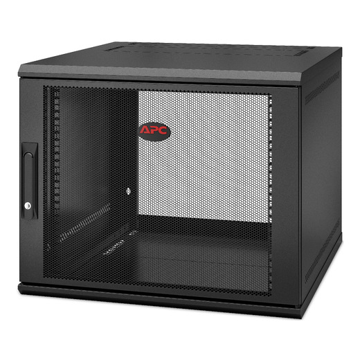 APC NetShelter 9U Wallmount Rack Enclosure Cabinet Single Hinged Server Depth Front Left