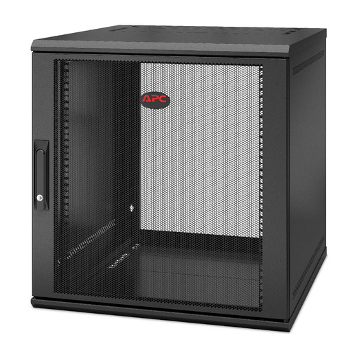 APC NetShelter 12U Wallmount Rack Enclosure Cabinet Single Hinged Server Depth Front Left