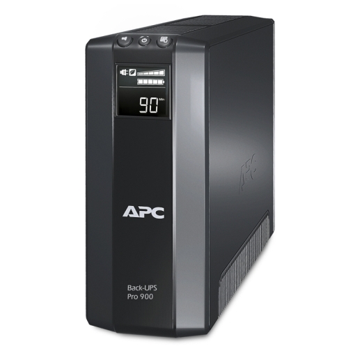 APC Back-UPS Pro, 900VA/540W, Tower, 230V, 5x CEE 7/7 Schuko outlets, AVR, LCD, User Replaceable Battery Front Left