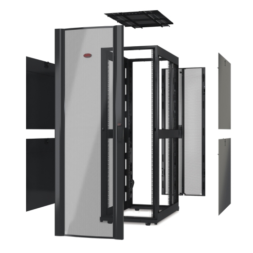 APC NetShelter SX, Server Rack Enclosure, 48U, without Sides, Black, 2258H x 750W x 1200D mm Front Left